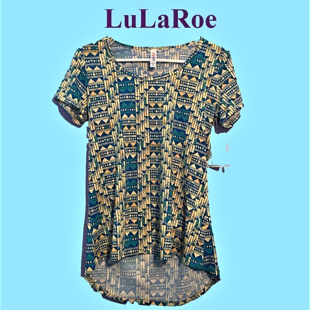 NWT LULAROE MULTICOLORED PYRAMID accuracy MEASUREMENTS BELOW S